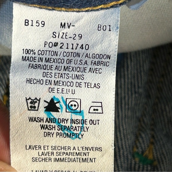 VINTAGE Y2K Tommy Hilfiger Shorts Sz 29 Blue Dark Denim Carpenter Baggy Wide Leg - Picture 4 of 14